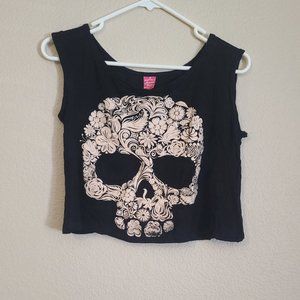 Crop skull tank top